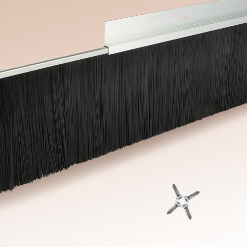 2 Sets Retsun 4 Inches Door Brush Sweeps Seal Garage Roll Up Door Brush Durable Easy Mounting for Exterior Doors (4 Inches, 2)