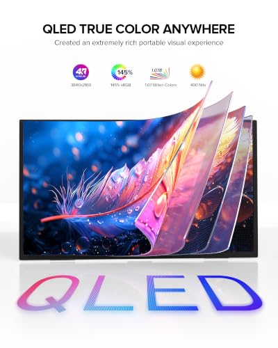 UPERFECT Portable Monitor 4K 60Hz 18.5", 145% sRGB QLED Laptop Monitor - size: 18.5