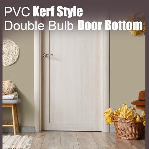 Pushglossy 2 Pcs Double Bubble Kerf 36" Door Bottom Seal, Brown - color: Brown, size: Double Bubble Kerf