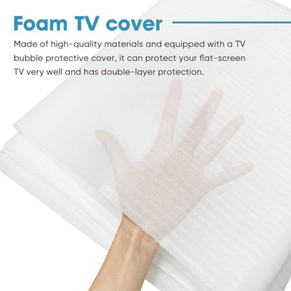 Foam Flat Screen TV Cover and Bubble TV Protective Cover, Fits Up to 65" TV