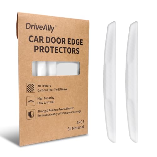 6 Inch 4Pcs 3D Carbon Fiber Texture Car Door Edge Protector Trim Strip Anti-Scratch and Anti-Collision Side Door Protectors Vehicle Exterior Accessories Sticker White - color: White