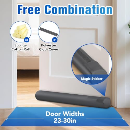 Under Door Draft Stopper, Covers Gap Up to 2.36",30 Inch, Gray - color: Gray, size: 30 Inch