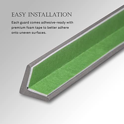 Heavy-Duty Industrial-Grade Compact Corner Guard and Furniture Edge Protector and Bumper – Grey, 24 Inches – Set of 4 - color: Gray, size: Mini