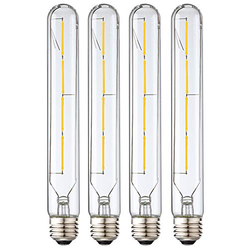 LEOOLS T10 Led Long Bulbs,Dimmable Tubular Bulb 4W,Equivalent 40Watt,400LM,E26 Tube Edison Style Vintage LED Filament Light Bulb,Daylight 4000K,8.9in(225mm),4-Pack. - color: 4w=40w 4000k 8.9in