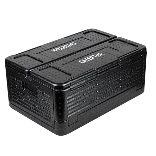 Restaurantware-Cater Tek 42 Quart Catering Hot Box, 1 Top Load Insulated Food Pan Carrier - Holds 1 Full Size 8” Deep Pan, Collapsible, Black EPP Plastic Food Box With Handles, Portable, For Buffet - size: 42 Quart