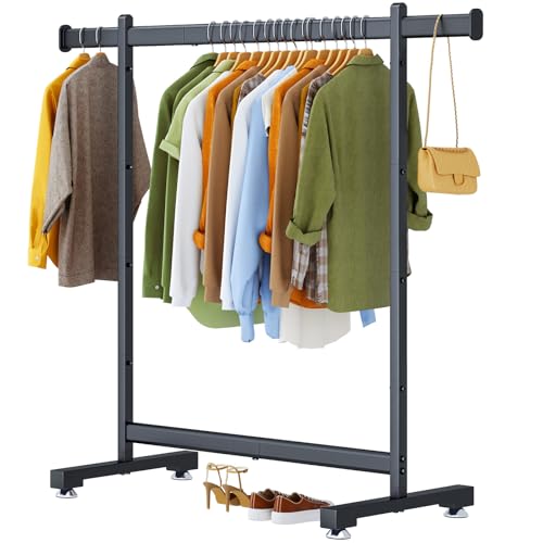 Wiracks Heavy Duty Clothes Rack for Hanging Clothes Clothing Rack 300LBS Portable Clothes Rack 45" L*15" W*66" H Thickened and Widened elliptical Tubes (Black)