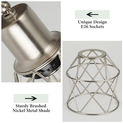 WILON 3 Light Track Lighting Fixture Ceiling Light Kitchen Brushed Nickel - color: Brushed Nickel, size: 3-Light-Cage
