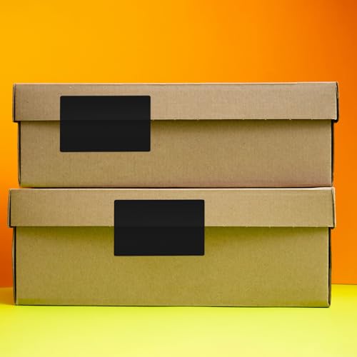Black Rectangle Labels 3" x 2" Color Coding Stickers Roll 500 Pcs - color: Black