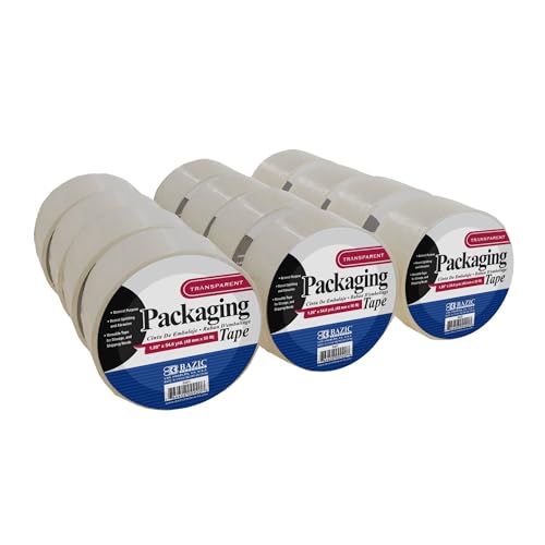 BAZIC PRODUCTS Heavy Duty Clear Packaging Tape, 1.88 in x 54.6 yd, 12-Pack - size: 12-Pack
