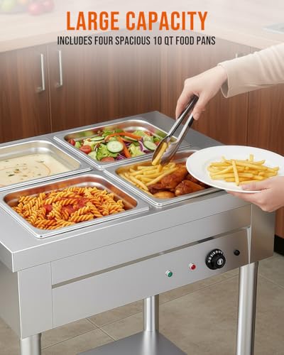 Commercial Food Warmer, 1500W Electric Steam Table
