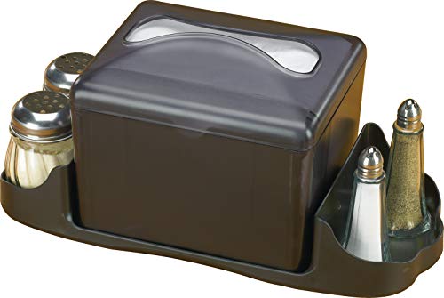 San Jamar Tabletop Napkin Dispenser – Restaurant Napkin Dispenser Mini Interfold with Insert Space for Cafes, Foodservice, Black Pearl - size: Universal