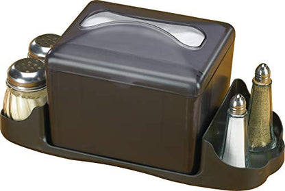 San Jamar Tabletop Napkin Dispenser – Restaurant Napkin Dispenser Mini Interfold with Insert Space for Cafes, Foodservice, Black Pearl - size: Universal