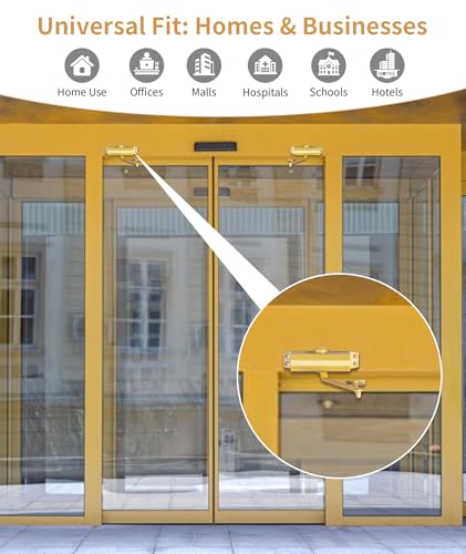 Dullgolden Automatic Closer, Medium Size Dual Purpose (Home/Business), No-Slam Spring Mechanism - color: Dullgolden, size: Medium
