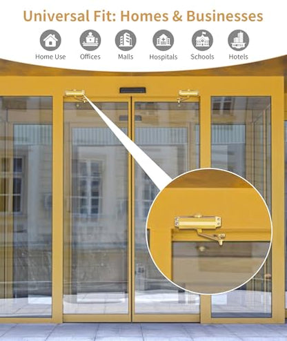 Dullgolden Hydraulic Door Closer Medium Size, Automatic No Slam for Home & Commercial Use - size: Medium, style: Dullgolden