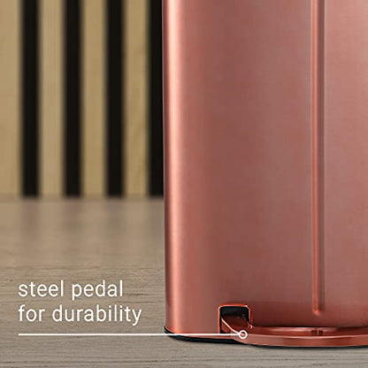 happimess Marco 10.6 Gal Double Bucket Step Trash Can, Rose Gold - color: Rose Gold