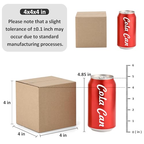 Eupako 4x4x4" Cardboard Box Mailers 25 Pack Brown Cube Corrugated Small Shipping Boxes for Mailing - color: Brown, size: 4x4x4 Inches (25 Pack)