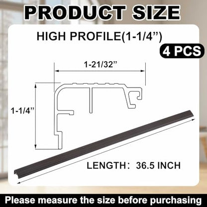 4 Pcs 36" L Fixed Vinyl Sill Threshold Cap 1-1/4 Inches High, Dark Brown - color: Dark Brown, size: 1-1/4,36 Inch