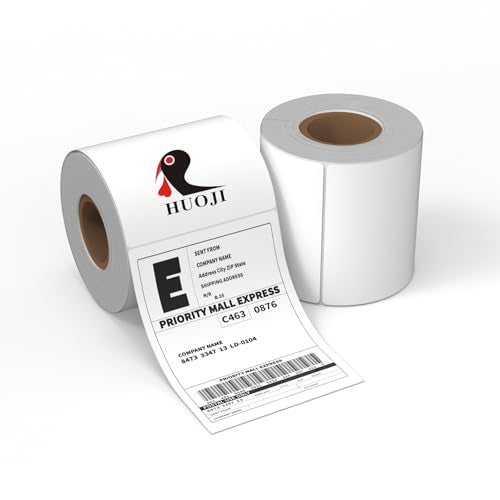 HUOJI 2 Rolls 4x6 Thermal Shipping Labels, 250 per Roll, Commercial Grade - size: 2 Rolls | 500 Labels
