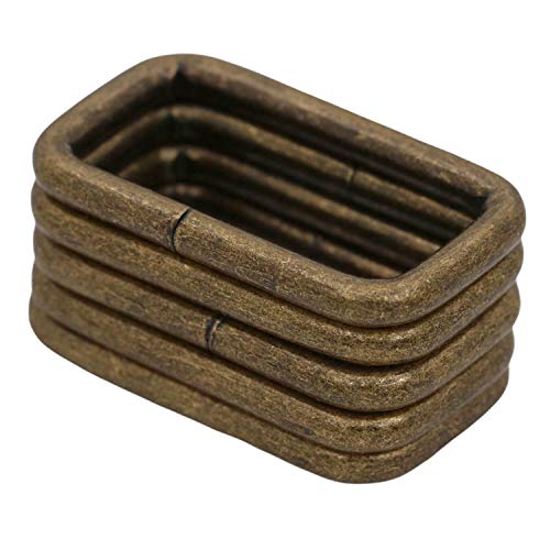 BIKICOCO Metal Rectangle Ring Buckles Square Strap Webbing Belt Rings for Bag Purse Non Welded 1-1/4 x 5/8 Inch - color: Bronze X 20 Pcs