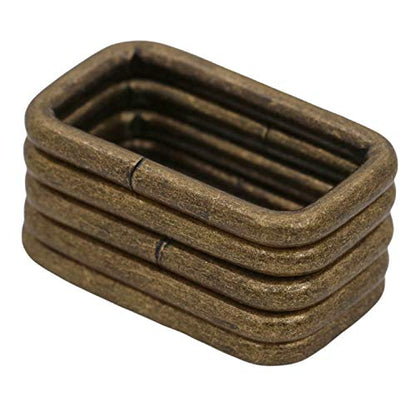 BIKICOCO Metal Rectangle Ring Buckles Square Strap Webbing Belt Rings for Bag Purse Non Welded 1-1/4 x 5/8 Inch - color: Bronze X 20 Pcs