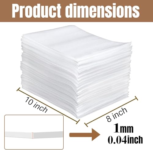 Packing Foam Pouches 1/12'' thickness 8 x10IN, 50 Pack - size: 8X10IN-50PCS