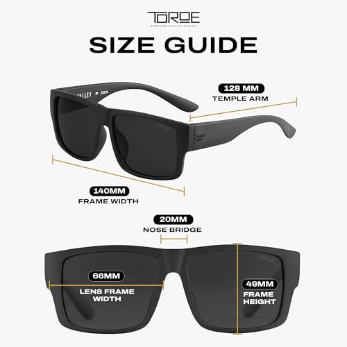 TOROE VALLEY Polarized z87+ Men Sunglasses - color: Matte Black | Black Emblem | C4 Lens