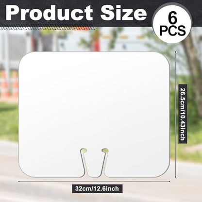 Geetery 6 Pcs Blank Traffic Cone Signs, 10.4"x12.6" Write-on Sign, White - color: White