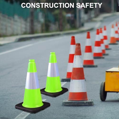 OrangeStar 18" Heavy Duty Traffic Cones 8-Pack Green Safety Cones - color: Green, size: 18in