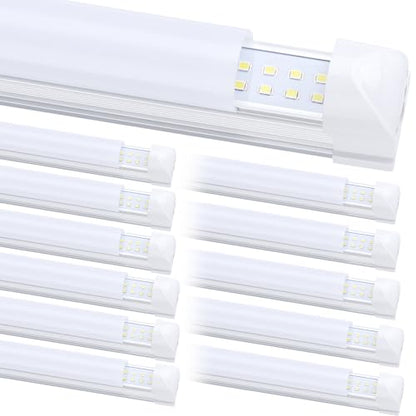 (12-Pack), 8FT LED Shop Light Fixture, Super Bright 100W 6000K Cold White 15000LM, 8 Foot Led Lights, Flat 2 Rows Flat Shape 96" LED Shop Lights,Linkable T8 LED Tube Lights for Garage Warehouse - size: 8FT 12PCS Frosted Cover
