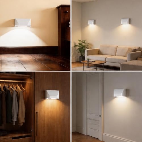 Motion Sensor Key Light for Door，Small Night Lights Battery Powered White - color: White