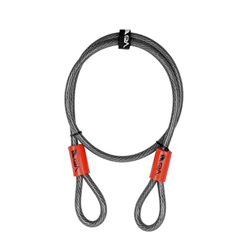 BV 4FT Heavy-Duty Security Cable Lock with Loops – Extra Thick 10mm (3/8") Braided Steel, Cut-Resistant & Weatherproof Wire Cable for Padlock, Gate, Bike, Motorcycle & Outdoor Equipment - color: Single, style: 4 FT
