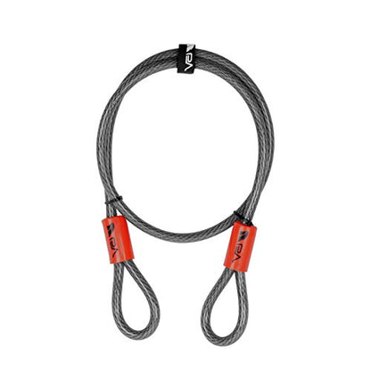BV 4FT Heavy-Duty Security Cable Lock with Loops – Extra Thick 10mm (3/8") Braided Steel, Cut-Resistant & Weatherproof Wire Cable for Padlock, Gate, Bike, Motorcycle & Outdoor Equipment - color: Single, style: 4 FT
