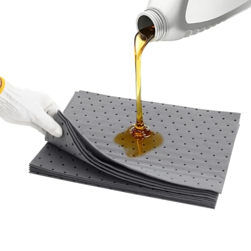 Heavy Duty Oil Absorbent Pads 9.8" x 13" 10 Pcs Automotive Absorbent Pads - color: 10 Pack, size: W9.8in,L13in