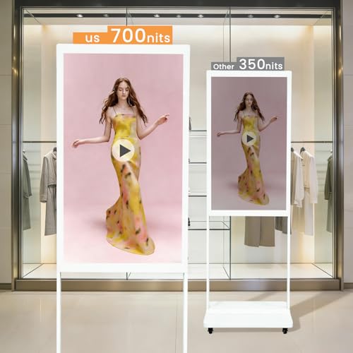 32" Digital Signage Display Kiosk Indoor Floor Standing Advertising White - size: 32 Inch-White