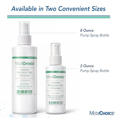 MediChoice Biological Odor Eliminator, Unscented, Pump Spray, 2 Ounce, 1314OE2241 (Each of 1)