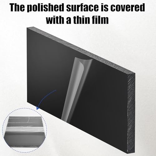 HDPE Plastic Block 1/2in Black Plastic Block 12x8In Perfect for Diverse DIY Crafts Industrial Machining and Home Improvement Projects - color: Black, size: 12x8x0.5In