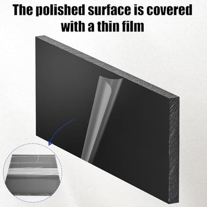 HDPE Plastic Block 1/2in Black Plastic Block 12x8In Perfect for Diverse DIY Crafts Industrial Machining and Home Improvement Projects - color: Black, size: 12x8x0.5In