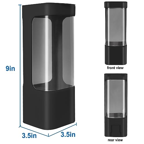 Cup Dispenser, Wall Mount Water Cooler Cups Holder Fit 3-5oz Cup - color: Black