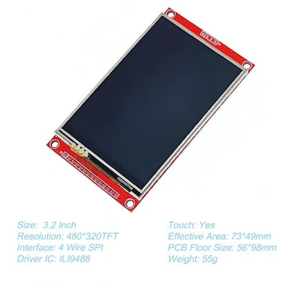 3.5" 480x320 SPI Serial Resistive LCD Touch Panels TFT Display Module ILI9488 with Touch Pen Compatible with Arduino STM32