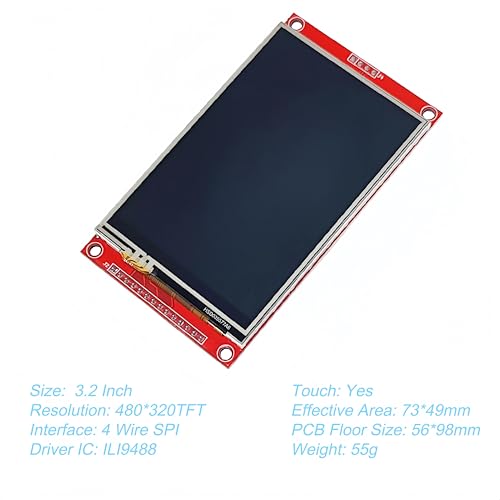 3.5" 480x320 SPI Serial Resistive LCD Touch Panels TFT Display Module ILI9488 with Touch Pen Compatible with Arduino STM32
