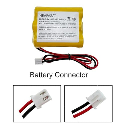 3.6v 1000mAh Ni-CD Exit Sign Emergency Light Battery Pack Compatible with OSA107 PowerSonic A5289-1 DISON KRH-15/51 KRH15/51 JLEU9 (2-Pack)
