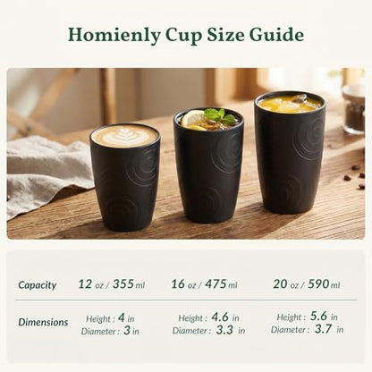 Homienly Wheat Straw Drinkware 12oz Unbreakable Drinking Glasses 6-Piece Stackable Kithen Cups Dishwasher and Microwave Safe Cups for Everyday Family Meals, Entertaining-Black - color: Black, size: 12 Ounces