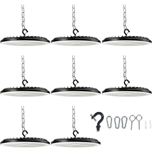 UFO LED High Bay Light 175W, 6500K Cool White Daylight LED Shop Light for Garage, Warehouse, Ceiling, Workshop, Factory, Barn, Utility & Commercial Overhead Lighting Fixture, 8 Pack - size: 175W 6500K-8 Pack