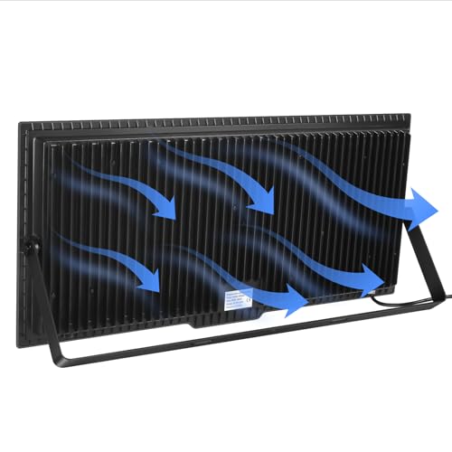 2 Pack 1000W LED Flood Light Outdoor,95000LM 6500K Daylight White Exterior Security FloodLight with Plug, IP66 Waterproof Commercial Lighting for Sports Fields,Parking Lots,Courts,Arena,Stadium - size: 1000w-2pack