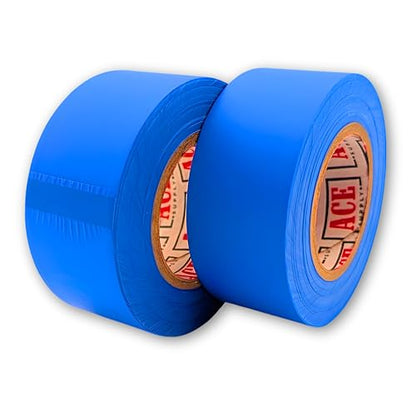 ACE Supply Blue Flagging Tape - 2 Pack - 1-3/16 Inch Width, 150 Ft Length, 2 Mil - Non-Adhesive Survey Tape - Tree Marking Ribbon, Surveyors Ribbon - color: Blue, size: 2 Pack