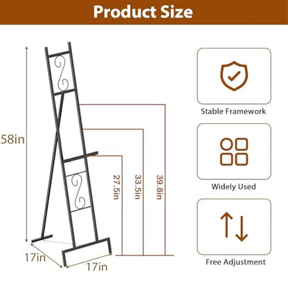 1 Black Easel Stand for Sign, Adjustable Metal Wedding Welcome Sign Stand - style: 1pack-Black