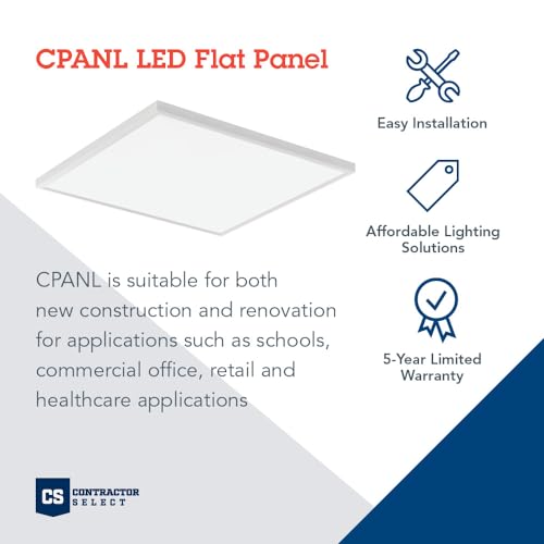 Lithonia Lighting 2x2 LED Flat Panel Light, Adj Lumens, 3500K/4000K/5000K - size: 2 feet x 2 feet, style: Adjustable Lumens