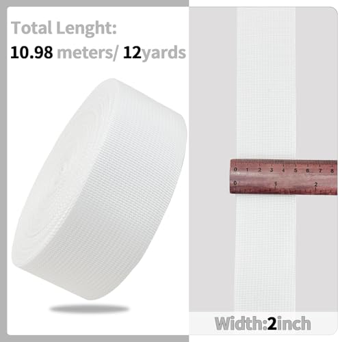 2" White Wide Webbing Straps 12yd for Lawn Chair,Bag &Sewing - color: White 39