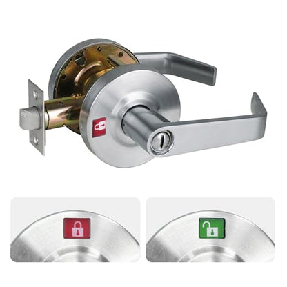 Commercial Door Handle for Privacy with Solid Door Lever Satin Chrome 26D， and UL ，3 Hours Fire Rated,GRD2-72BK-1P - size: BED & BATH（2-3/4 IN Backset)