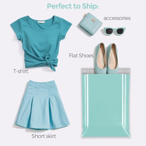 Fuxury Poly Mailers 10x13" 100 Pack,Shipping Bags For Clothing,Mint Green - color: Teal, size: 10x13'' 100pcs